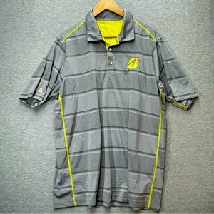 ANTIGUA Mens Desert Dry Grey Yellow Golf Polo Shirt Size XL